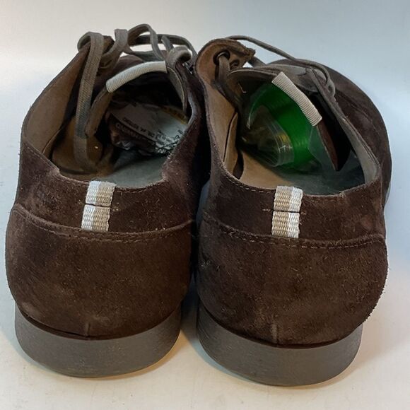 SALVATORE FERRAGAMO MENS DERBY SHOES 8 1/2 brown suede leather oxfords career - Picture 7 of 11